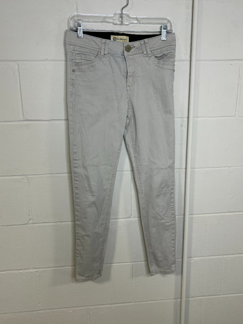 Democracy Jeans Womens 6 Ab Technology Skinny Ankle Light Gray Stretch Waistband